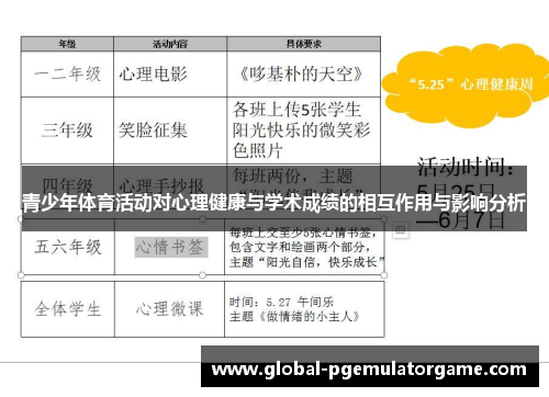 青少年体育活动对心理健康与学术成绩的相互作用与影响分析